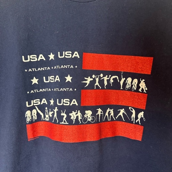 Vintage USA Atlanta Olympics Flag T-shirt Large - Picture 4 of 4